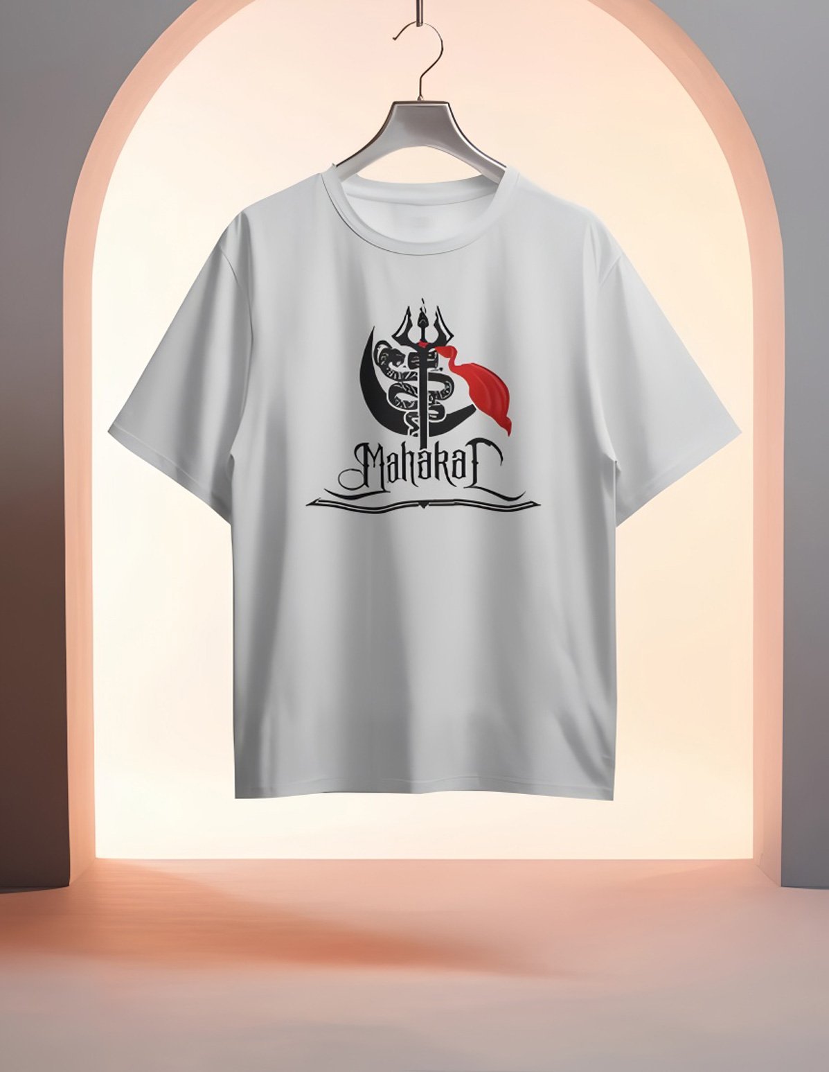 mahakal printed white tshirt