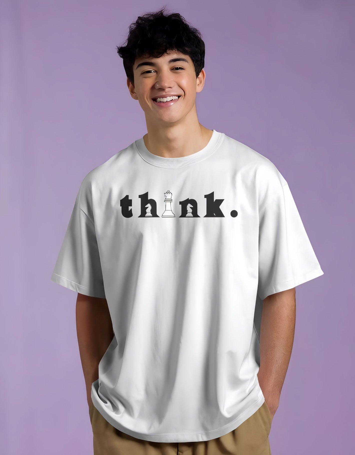 Think Design Printed White Tshirt - Image 2